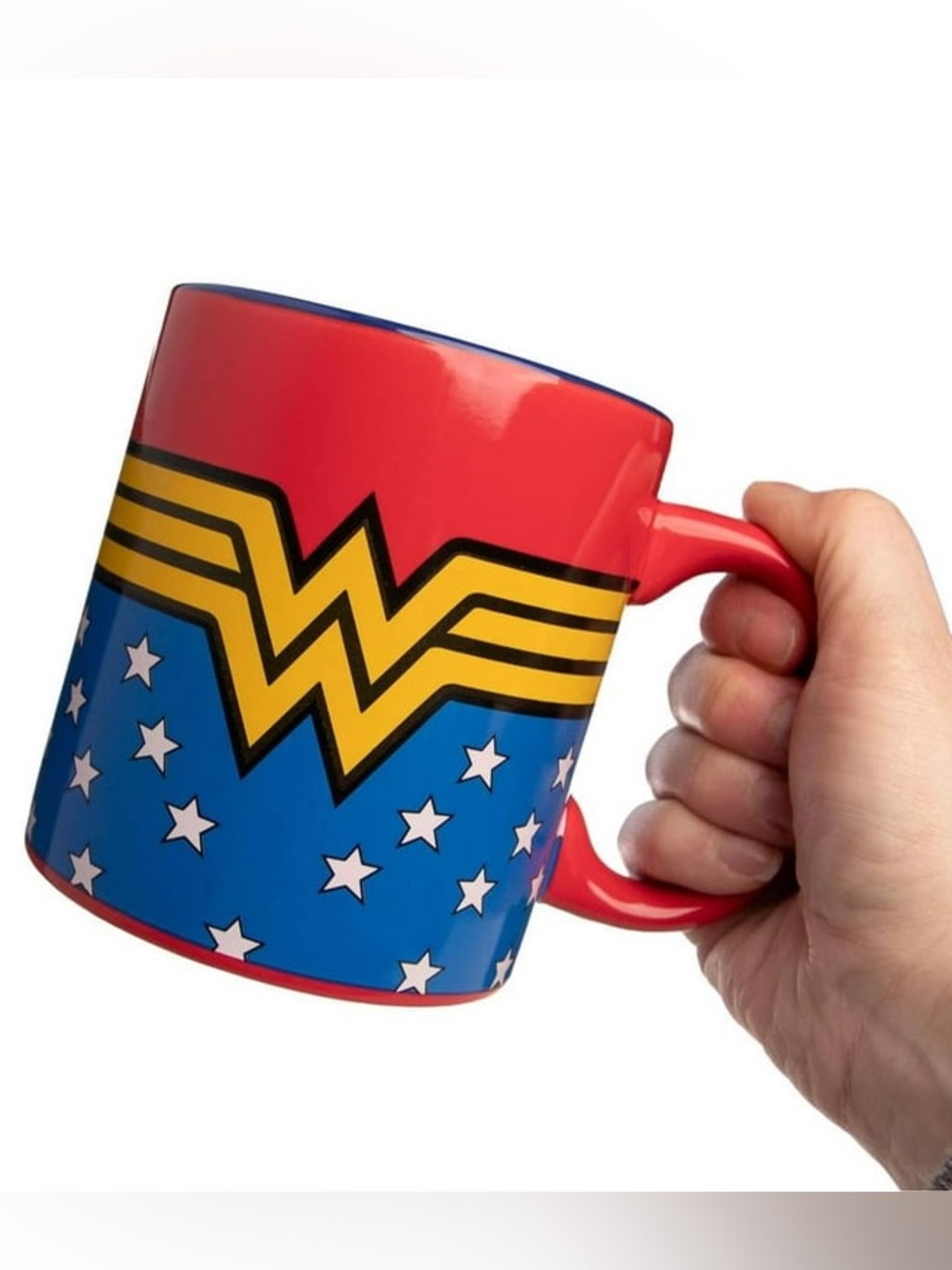 Wonder Woman Logo Silver Buffalo Jumbo Ceramic Mug DC Comics